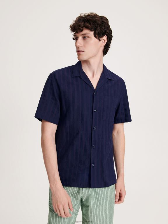 marina Reserved bărbați îmbrăcăminte cămașă din bumbac cu potrivire obișnuită 648HZ1374