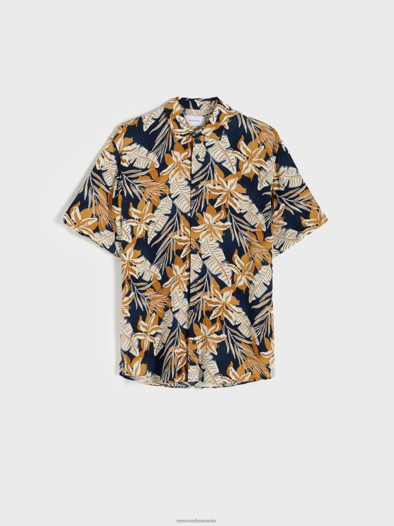 marina Reserved bărbați îmbrăcăminte cămașă din viscoză cu potrivire normală 648HZ1403