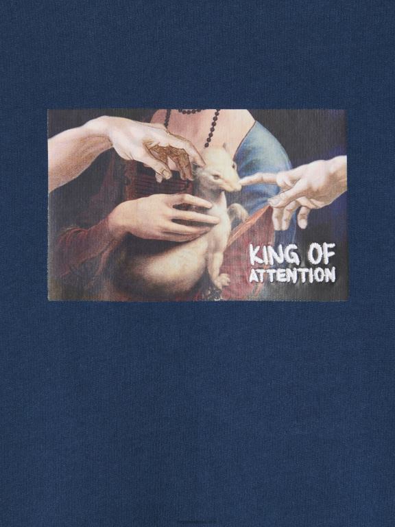 marina Reserved bărbați îmbrăcăminte tricou confortabil cu imprimeu regulat 648HZ1185