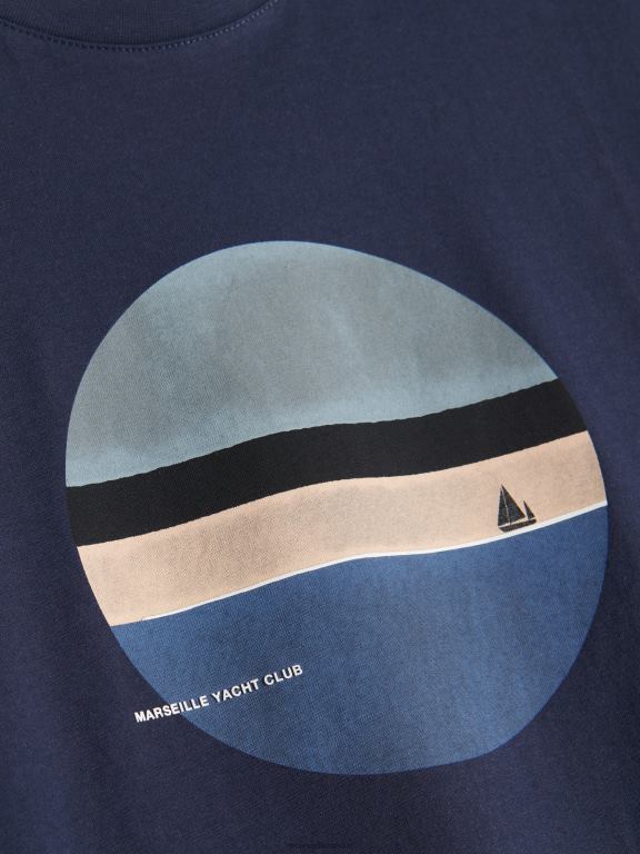 marina Reserved bărbați îmbrăcăminte tricou nou regular cu imprimeu 648HZ1251