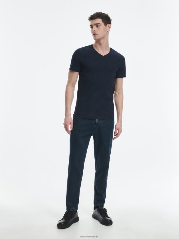 marina Reserved bărbați îmbrăcăminte tricou slim fit cu decolteu in V 648HZ1212