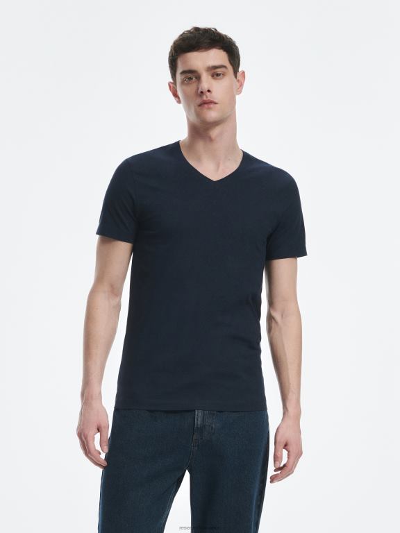 marina Reserved bărbați îmbrăcăminte tricou slim fit cu decolteu in V 648HZ1212