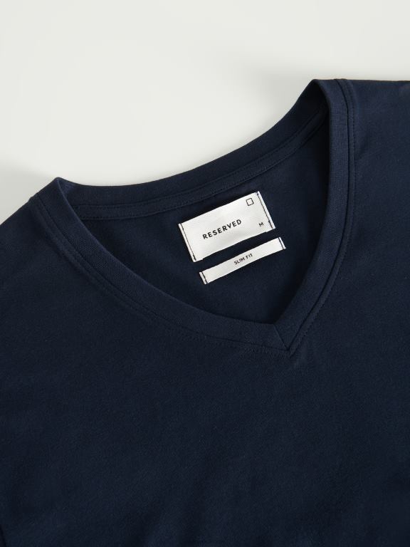 marina Reserved bărbați îmbrăcăminte tricou slim fit cu decolteu in V 648HZ1212