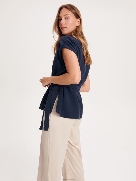 marina Reserved femei îmbrăcăminte bluza cu centura 648HZ360