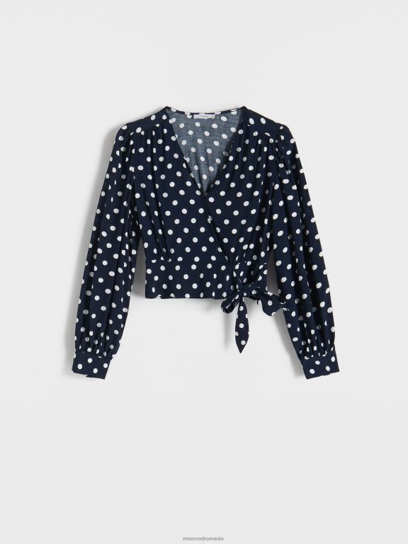 marina Reserved femei îmbrăcăminte bluză înfășurată din viscoză 648HZ46