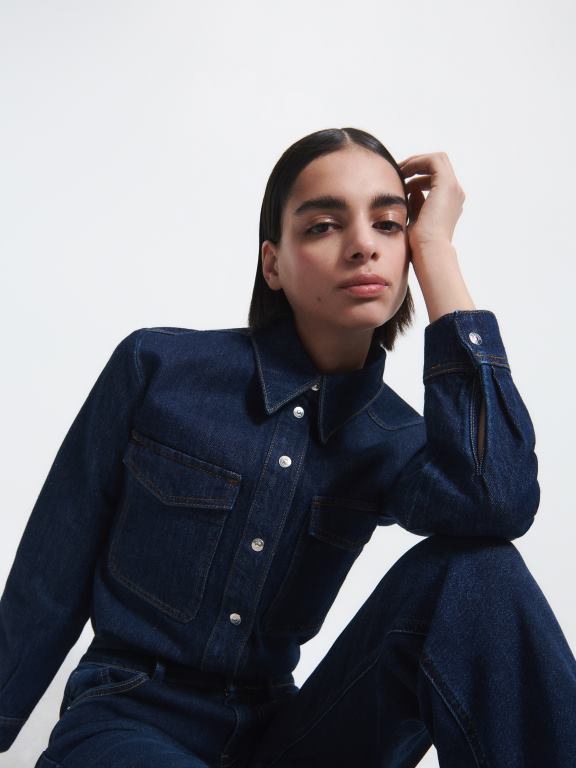 marina Reserved femei îmbrăcăminte camasa de blugi 648HZ348