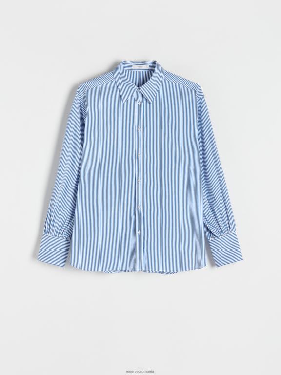 marina Reserved femei îmbrăcăminte cămașă din bumbac cu dungi 648HZ286