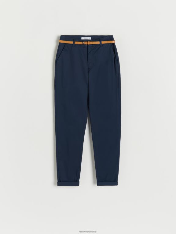 marina Reserved femei îmbrăcăminte pantaloni chino cu centura 648HZ648