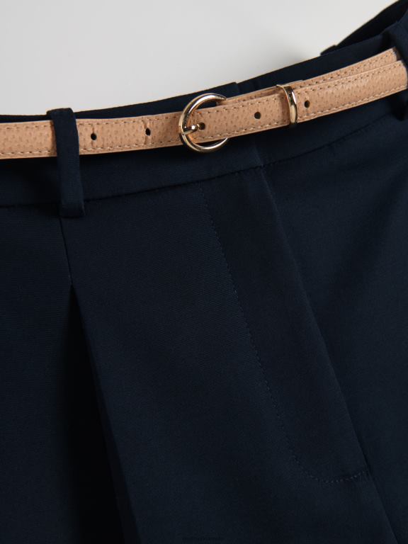 marina Reserved femei îmbrăcăminte pantaloni scurți cu curea din imitație de piele 648HZ572