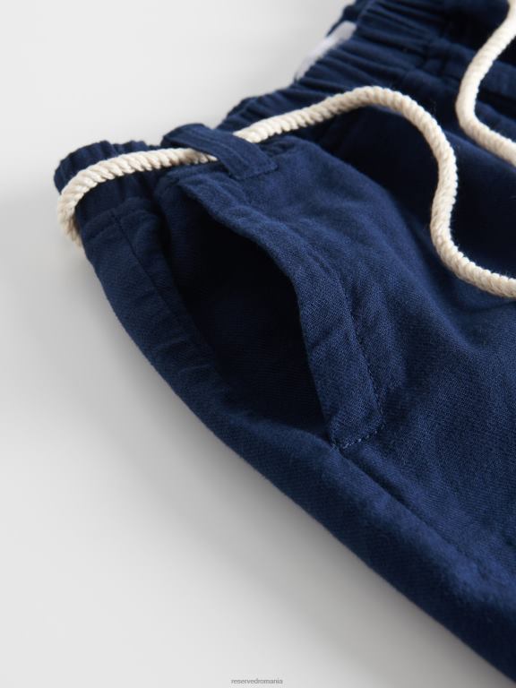 marina Reserved femei îmbrăcăminte pantaloni scurți din bumbac cu detaliu cravată 648HZ598