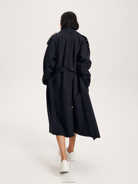 marina Reserved femei îmbrăcăminte trenci supradimensionat cu piept dublu 648HZ871