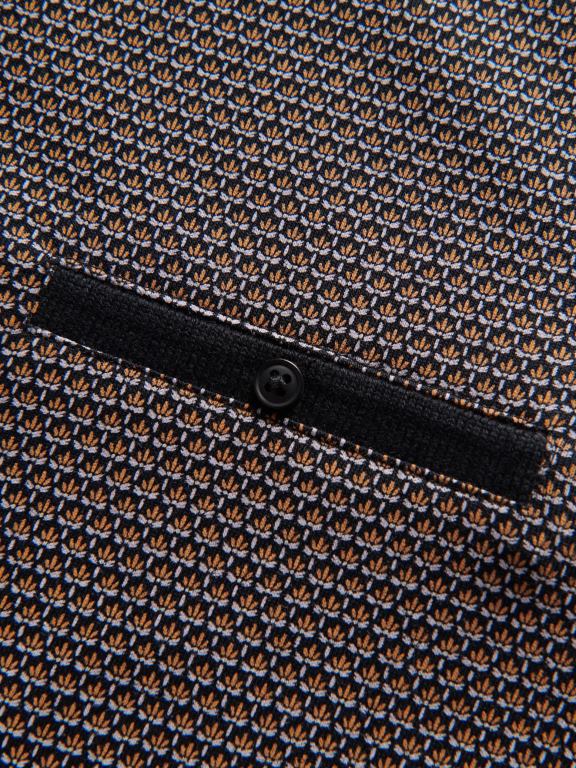 maro Reserved bărbați îmbrăcăminte Tricou polo cu croială normală cu micro imprimeu 648HZ1109