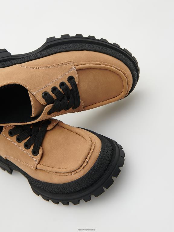 maro Reserved fetelor pantofi mocasini de piele intoarsa 648HZ1736