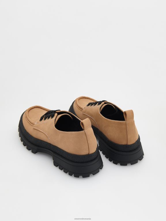 maro Reserved fetelor pantofi mocasini de piele intoarsa 648HZ1736