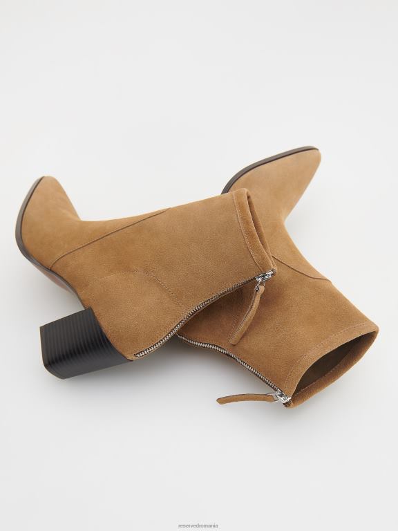 maro auriu Reserved femei pantofi botine de piele intoarsa 648HZ158