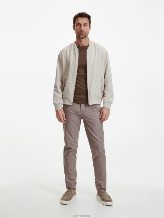 maro inchis Reserved bărbați îmbrăcăminte stil de modă tricou cu potrivire obișnuită 648HZ1287