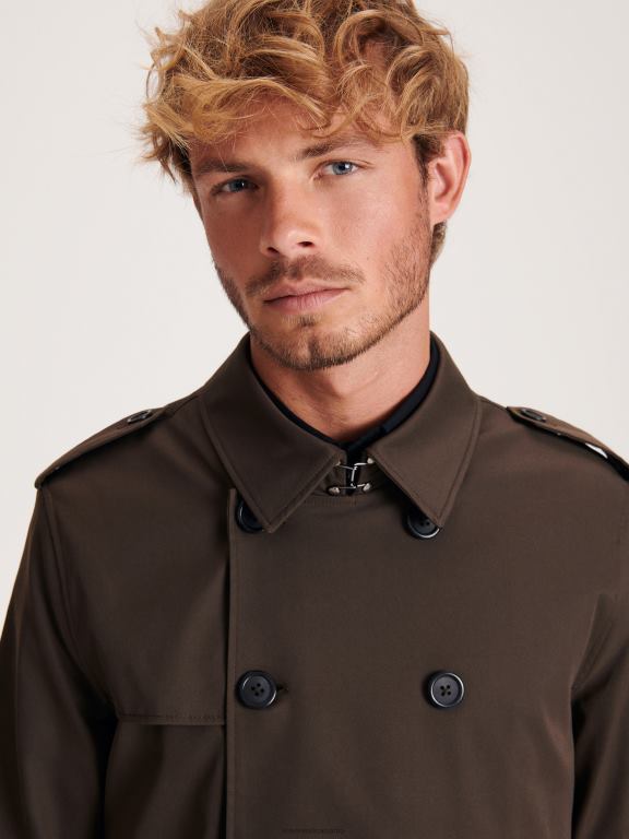 maro praf Reserved bărbați îmbrăcăminte trenci scurt cu centura 648HZ1634