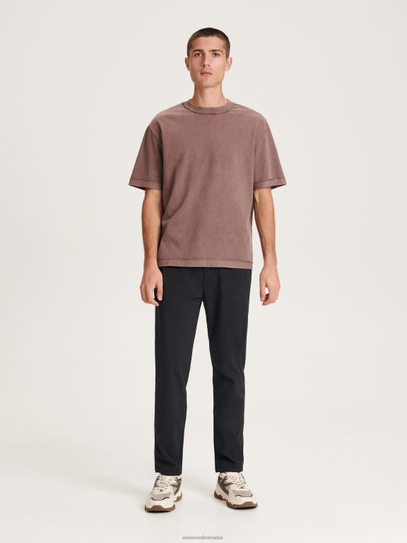 maro praf Reserved bărbați îmbrăcăminte tricou supradimensionat 648HZ1182