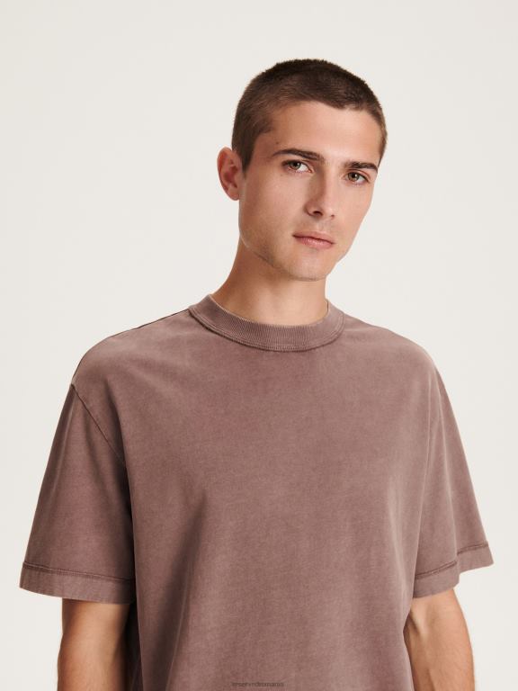 maro praf Reserved bărbați îmbrăcăminte tricou supradimensionat 648HZ1182