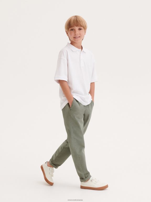 menta verde Reserved băieți îmbrăcăminte pantaloni chino cu cordon în talie 648HZ2016