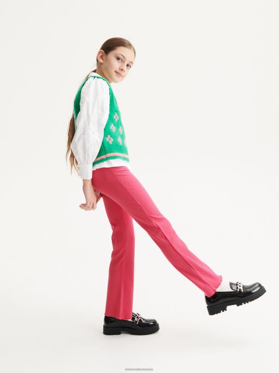 mov Reserved fetelor îmbrăcăminte pantaloni evazați din tricot în coastă 648HZ1974