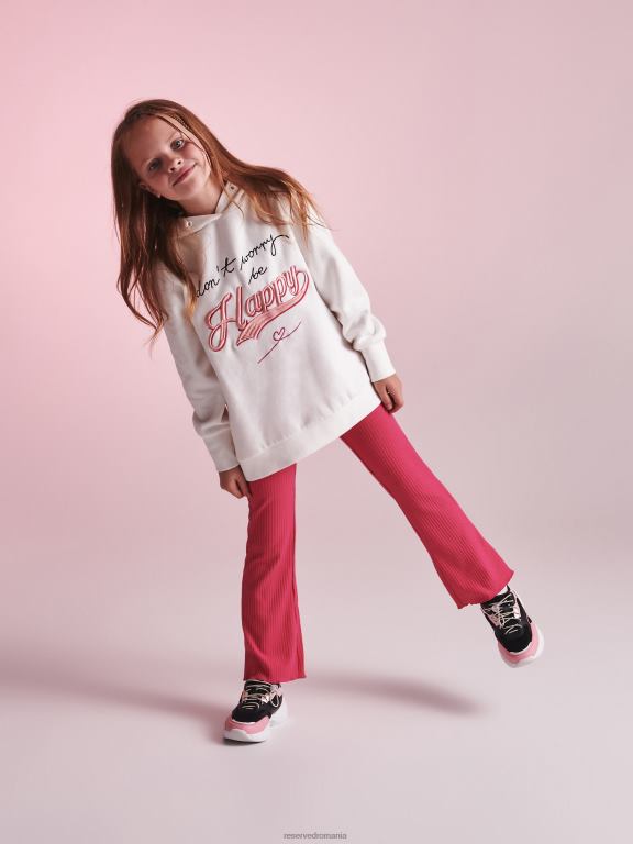 mov Reserved fetelor îmbrăcăminte pantaloni evazați din tricot în coastă 648HZ1974