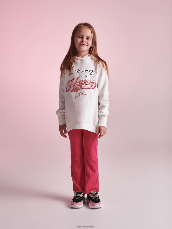 mov Reserved fetelor îmbrăcăminte pantaloni evazați din tricot în coastă 648HZ1974