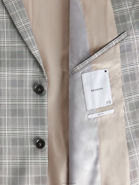 multicolor Reserved bărbați îmbrăcăminte blazer cu carouri slim fit 648HZ1613