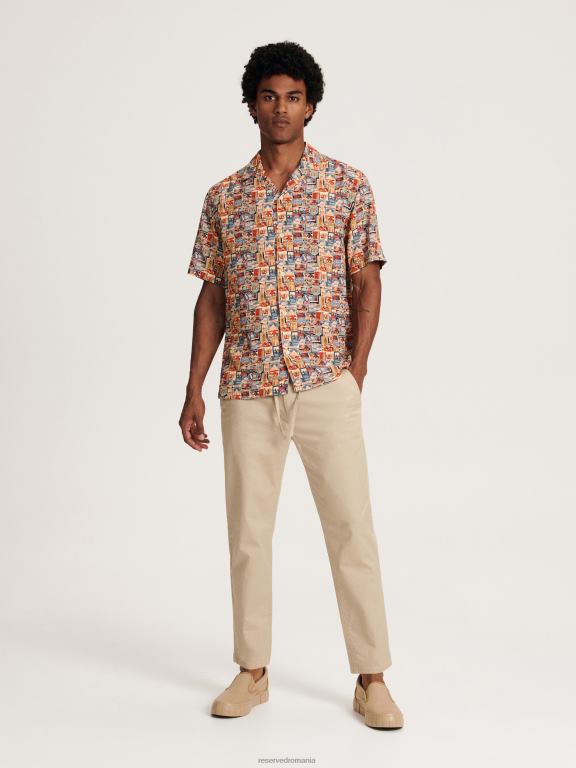 multicolor Reserved bărbați îmbrăcăminte cămașă din viscoză cu potrivire normală 648HZ1375