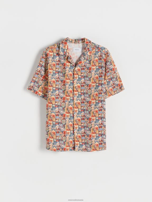 multicolor Reserved bărbați îmbrăcăminte cămașă din viscoză cu potrivire normală 648HZ1375