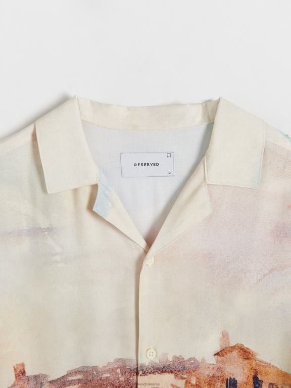 multicolor Reserved bărbați îmbrăcăminte cămașă din viscoză cu potrivire normală 648HZ1376