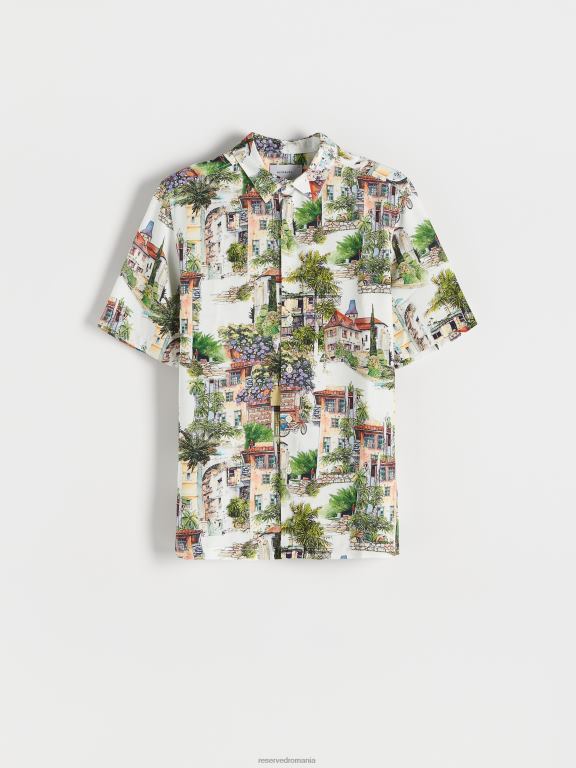 multicolor Reserved bărbați îmbrăcăminte cămașă din viscoză cu potrivire normală 648HZ1378