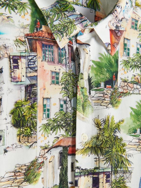 multicolor Reserved bărbați îmbrăcăminte cămașă din viscoză cu potrivire normală 648HZ1378