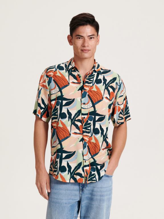 multicolor Reserved bărbați îmbrăcăminte cămașă din viscoză cu potrivire normală 648HZ1395