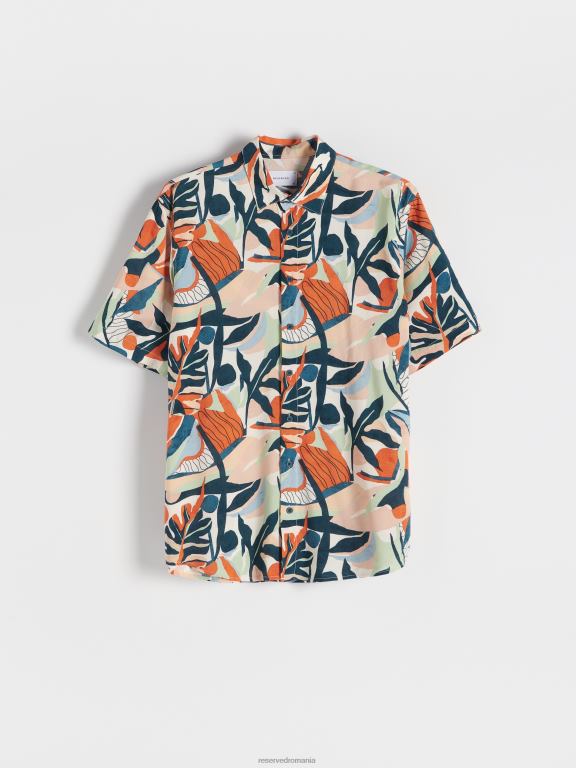 multicolor Reserved bărbați îmbrăcăminte cămașă din viscoză cu potrivire normală 648HZ1395