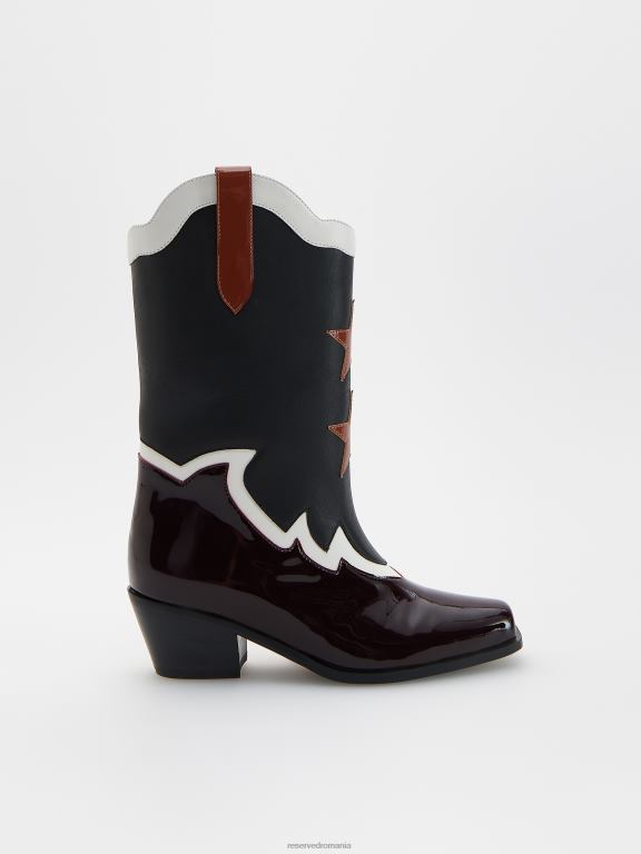 multicolor Reserved femei pantofi cizme de cowboy din piele 648HZ943