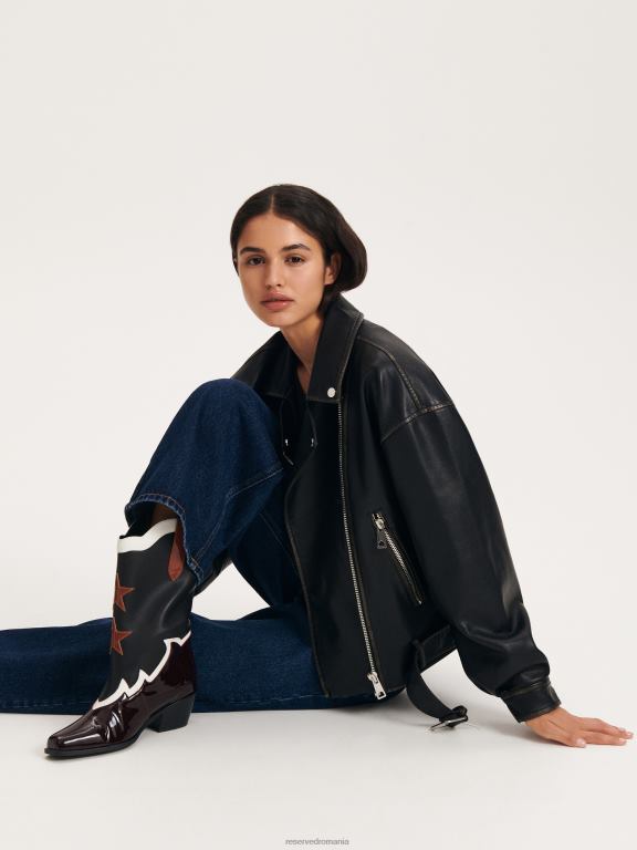 multicolor Reserved femei pantofi cizme de cowboy din piele 648HZ943