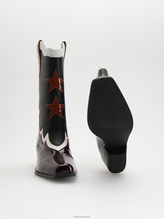 multicolor Reserved femei pantofi cizme de cowboy din piele 648HZ943