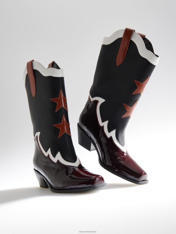 multicolor Reserved femei pantofi cizme de cowboy din piele 648HZ943