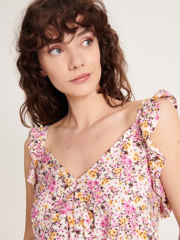 multicolor Reserved femei îmbrăcăminte deasupra cu volane 648HZ353