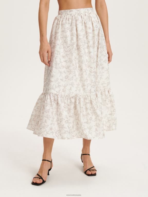 multicolor Reserved femei îmbrăcăminte fustă cu model botanic 648HZ866