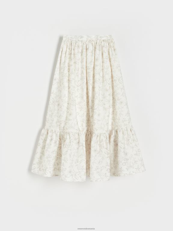 multicolor Reserved femei îmbrăcăminte fustă cu model botanic 648HZ866