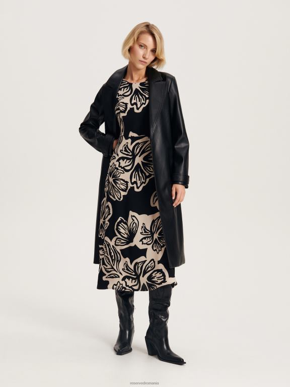 multicolor Reserved femei îmbrăcăminte rochie midi bogată în viscoză 648HZ44