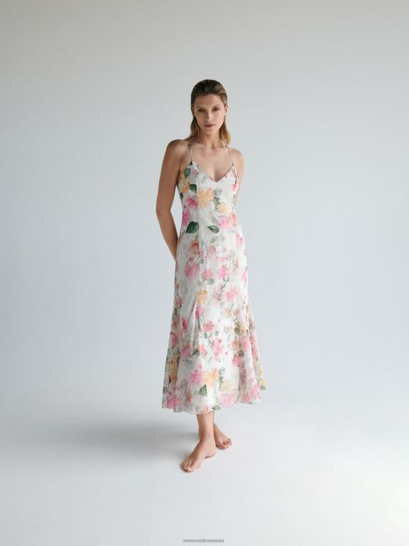 multicolor Reserved femei îmbrăcăminte rochie midi cu model 648HZ78