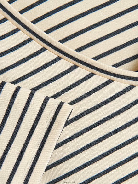 multicolor Reserved femei îmbrăcăminte tricou cu combinație modal cu potrivire normală 648HZ402