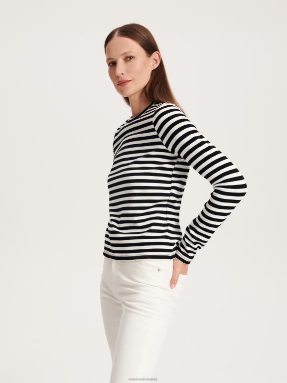 multicolor Reserved femei îmbrăcăminte tricou cu mânecă lungă bogat în viscoză 648HZ383