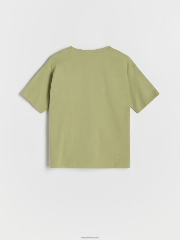 măsline Reserved băieți îmbrăcăminte tricou supradimensionat cu aplicatie 648HZ2161