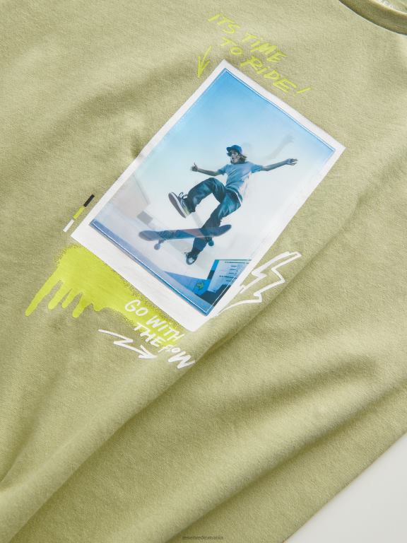 măsline Reserved băieți îmbrăcăminte tricou supradimensionat cu aplicatie 648HZ2161