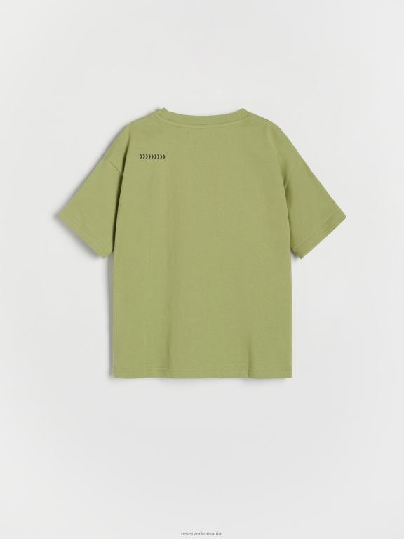 măsline Reserved băieți îmbrăcăminte tricou supradimensionat cu imprimeu 648HZ2046