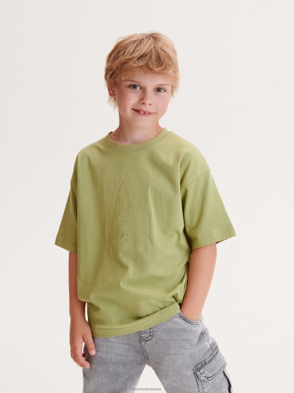 măsline Reserved băieți îmbrăcăminte tricou supradimensionat cu imprimeu 648HZ2046